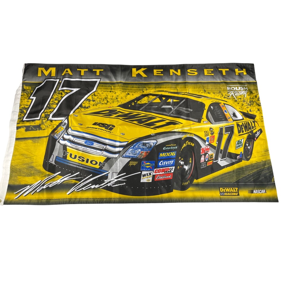 NASCAR Matt Kenseth 17 DeWalt Roush Racing Flag Banner Yellow Black 3x5